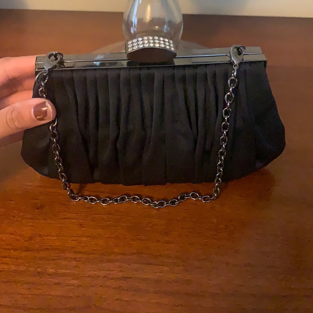 Rhinestone navy blue clutch bag